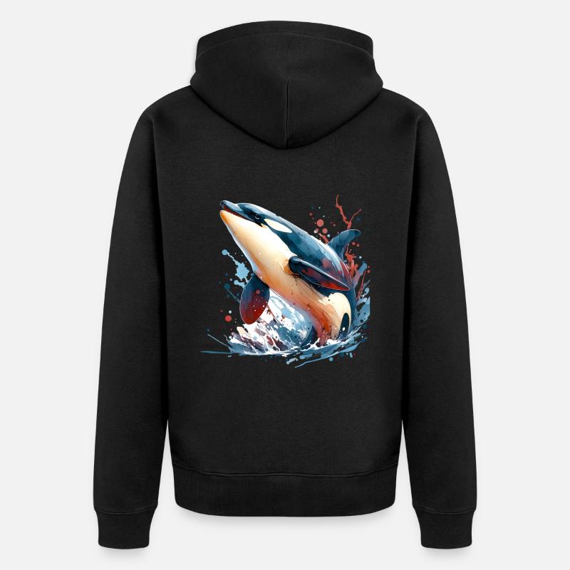 Orca Schwertwal - Unisex Premium Bio Zip Hoodie - Schwarz