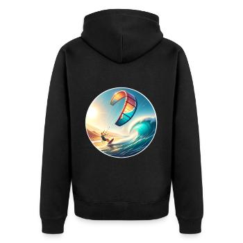 Kitesurf Kitesurfer Kiteboard - Veste à capuche bio Premium Unisexe - noir - Dos - Nico (187cm)