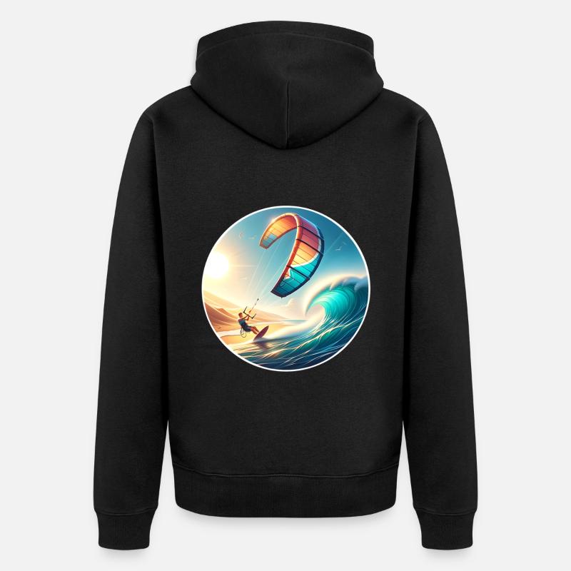 Kitesurf Kitesurfer Kiteboard - Veste à capuche bio Premium Unisexe - noir
