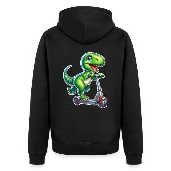 E-Scooter E-Roller T Rex Dino Scooter - Unisex Premium Organic Zip Hoodie - black - Back - Nico (187cm)