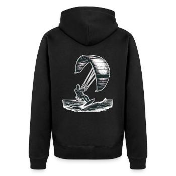 Kitesurf Kitesurfer Kiteboard - Veste à capuche bio Premium Unisexe - noir - Dos - Nico (187cm)
