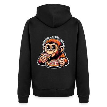 Pizza néandertalienne - Veste à capuche bio Premium Unisexe - noir - Dos - Nico (187cm)