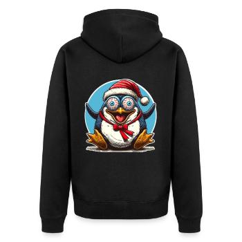 pingouin de Noël fou - Veste à capuche bio Premium Unisexe - noir - Dos - Nico (187cm)