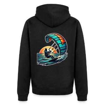 Kitesurf Kitesurfer Kiteboard - Veste à capuche bio Premium Unisexe - noir - Dos - Nico (187cm)