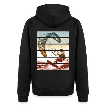 Kitesurf Kitesurfer Kiteboard - Veste à capuche bio Premium Unisexe - noir - Dos - Nico (187cm)