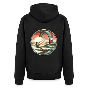 Kitesurf Kitesurfer Kiteboard - Veste à capuche bio Premium Unisexe - noir - Dos - Nico (187cm)