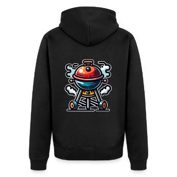 Grill - Unisex Premium Organic Zip Hoodie - black - Back - Nico (187cm)