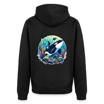 Orque Épaulard - Veste à capuche bio Premium Unisexe - noir - Dos - Nico (187cm)
