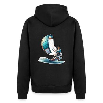 Kitesurf Kitesurfer Kiteboard - Veste à capuche bio Premium Unisexe - noir - Dos - Nico (187cm)