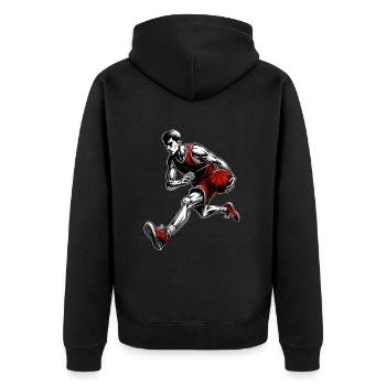 Basket-ball Joueurs de basket-ball - Veste à capuche bio Premium Unisexe - noir - Dos - Nico (187cm)