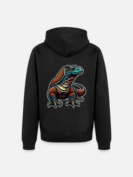 Komodo Dragon - Unisex Premium Organic Zip Hoodie - black