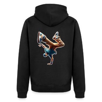 Breakdancing - Unisex Premium Organic Zip Hoodie - black - Back - Nico (187cm)