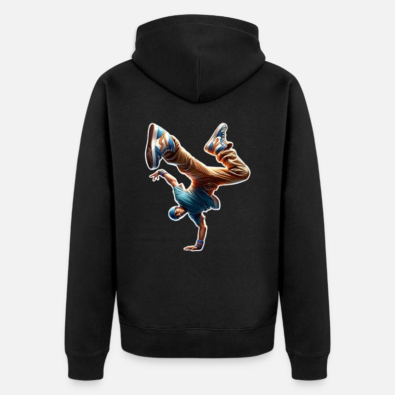 Breakdance - Unisex Premium Bio Zip Hoodie - Schwarz