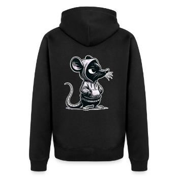 Mouse - Unisex Premium Organic Zip Hoodie - black - Back - Nico (187cm)