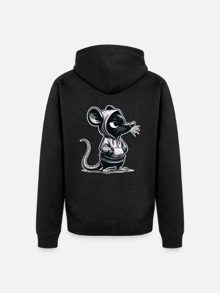 Mouse - Unisex Premium Organic Zip Hoodie - black