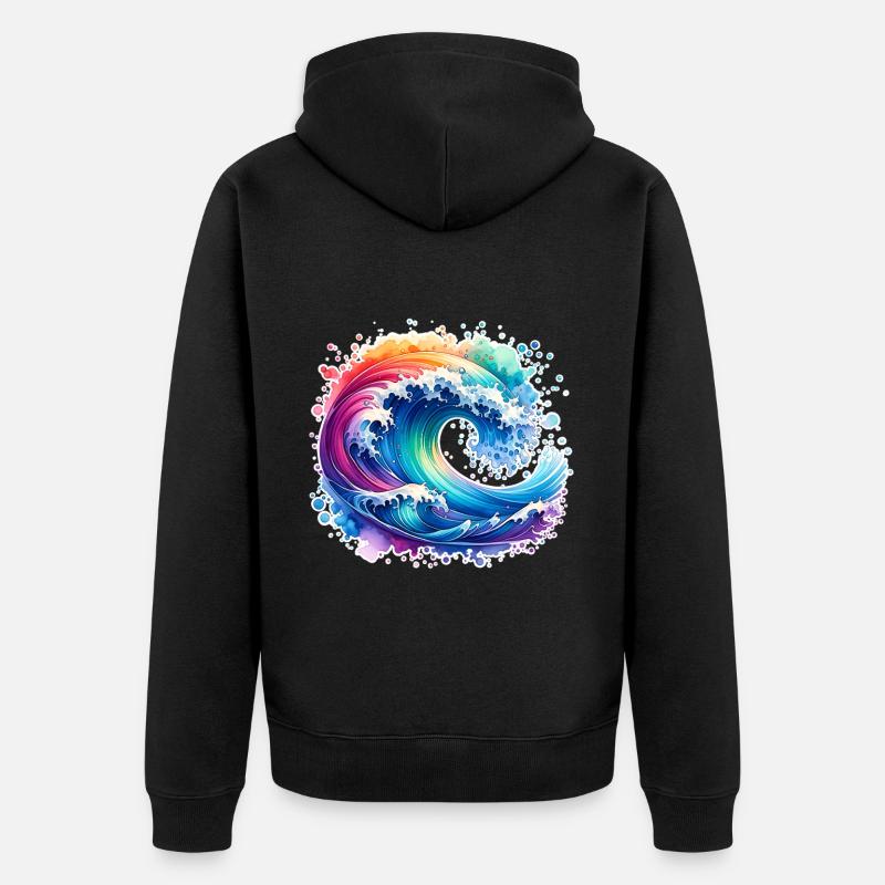 Vague - Veste à capuche bio Premium Unisexe - noir