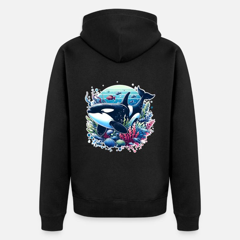 Orca Schwertwal - Unisex Premium Bio Zip Hoodie - Schwarz