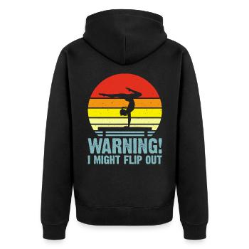Gymnast Floor Gymnastics Acrobatics - Unisex Premium Organic Zip Hoodie - black - Back - Nico (187cm)