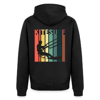 Kitesurfer Kiteboard Kitesurfing Kitesurf - Unisex Premium Organic Zip Hoodie - black - Back - Nico (187cm)