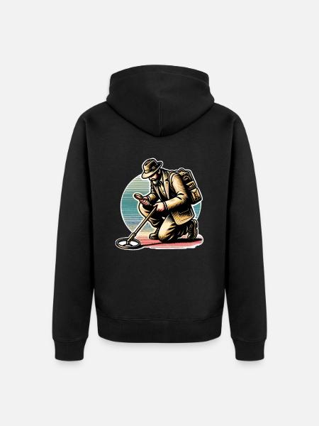 Probing Metal Detector - Unisex Premium Organic Zip Hoodie - black