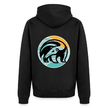 Anteater - Unisex Premium Organic Zip Hoodie - black - Back - Nico (187cm)