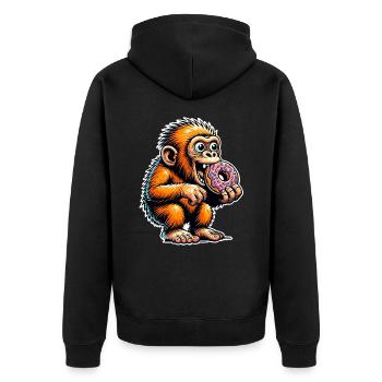 Donut de Néandertal - Veste à capuche bio Premium Unisexe - noir - Dos - Nico (187cm)