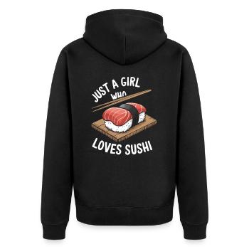 Sushi - Veste à capuche bio Premium Unisexe - noir - Dos - Nico (187cm)
