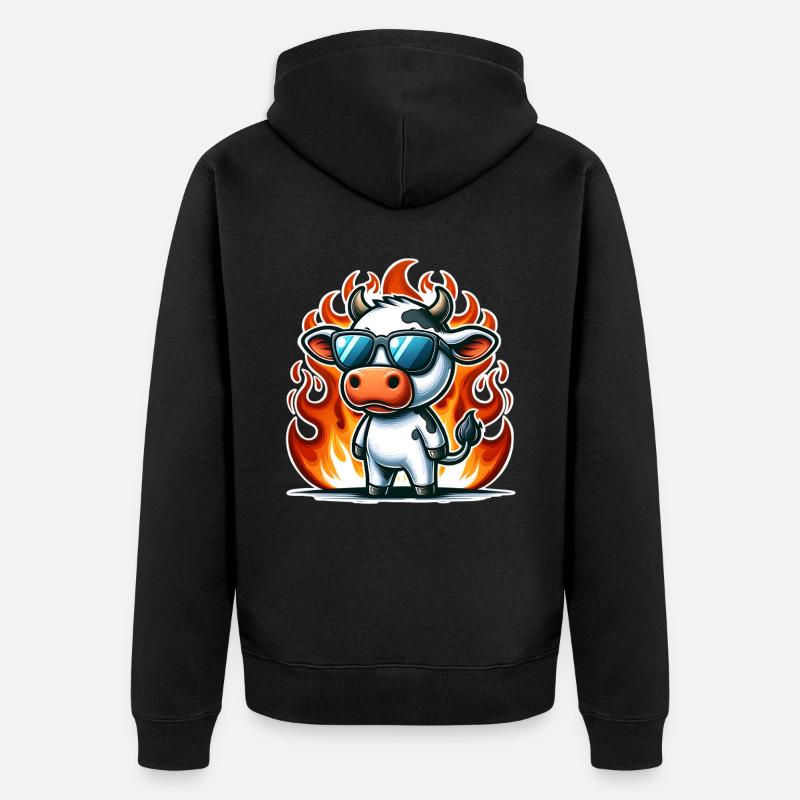 Vache - Veste à capuche bio Premium Unisexe - noir