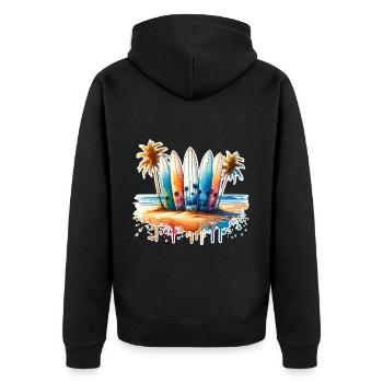 Surfeurs - Veste à capuche bio Premium Unisexe - noir - Dos - Nico (187cm)
