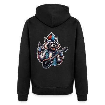 Raccoon Rock and Roll Guitariste Guitare électrique - Veste à capuche bio Premium Unisexe - noir - Dos - Nico (187cm)