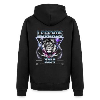 1984 Birthday Legend Leo - Unisex Premium Organic Zip Hoodie - black - Back - Nico (187cm)