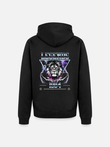 1984 Birthday Legend Leo - Unisex Premium Organic Zip Hoodie - black