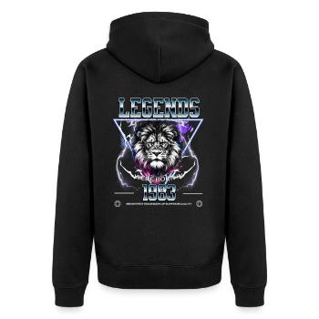 1983 Birthday Legend Leo - Unisex Premium Organic Zip Hoodie - black - Back - Nico (187cm)