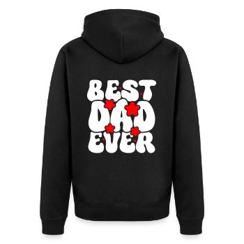 Meilleur papa de tous les temps - Veste à capuche bio Premium Unisexe - noir - Dos - Nico (187cm)