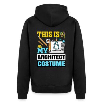 Architect - Unisex Premium Organic Zip Hoodie - black - Back - Nico (187cm)