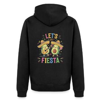 Let's Fiesta - Unisex Premium Organic Zip Hoodie - black - Back - Nico (187cm)