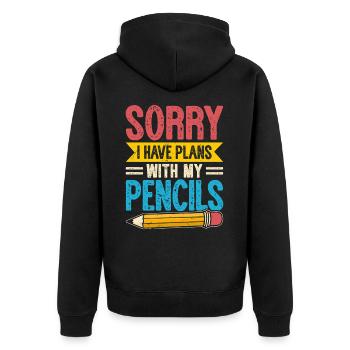 Architect - Unisex Premium Organic Zip Hoodie - black - Back - Nico (187cm)