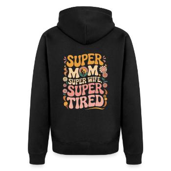 Mama - Unisex Premium Bio Zip Hoodie - Schwarz - Hinten - Nico (187cm)