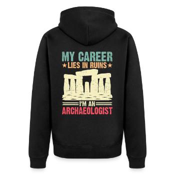 Ma carrière est en ruines Je suis archéologue - Veste à capuche bio Premium Unisexe - noir - Dos - Nico (187cm)