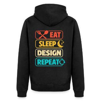 Architect - Unisex Premium Organic Zip Hoodie - black - Back - Nico (187cm)