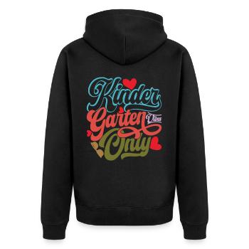 Kindergarten Vibes Only - Unisex Premium Organic Zip Hoodie - black - Back - Nico (187cm)