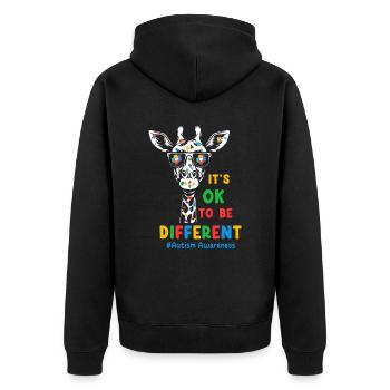 Autisme Autiste - Veste à capuche bio Premium Unisexe - noir - Dos - Nico (187cm)