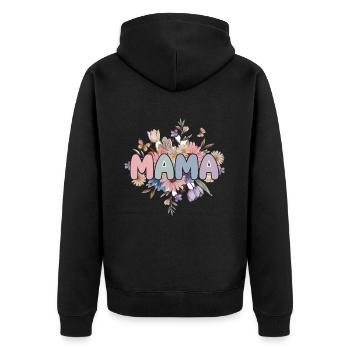Mama - Unisex Premium Bio Zip Hoodie - Schwarz - Hinten - Nico (187cm)
