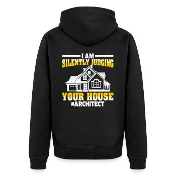 Architect - Unisex Premium Organic Zip Hoodie - black - Back - Nico (187cm)