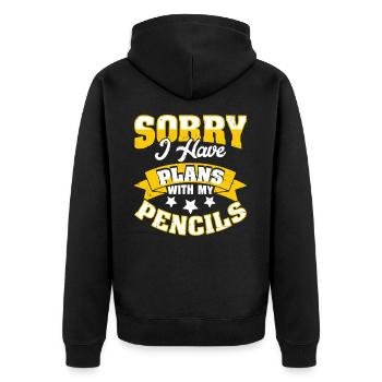 Architekt - Unisex Premium Bio Zip Hoodie - Schwarz - Hinten - Nico (187cm)