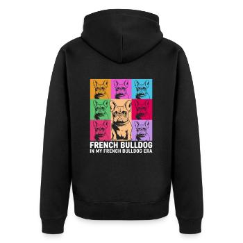 Bouledogue français - Veste à capuche bio Premium Unisexe - noir - Dos - Nico (187cm)