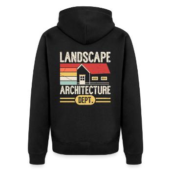 Architekt - Unisex Premium Bio Zip Hoodie - Schwarz - Hinten - Nico (187cm)