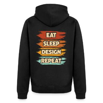 Architekt - Unisex Premium Bio Zip Hoodie - Schwarz - Hinten - Nico (187cm)