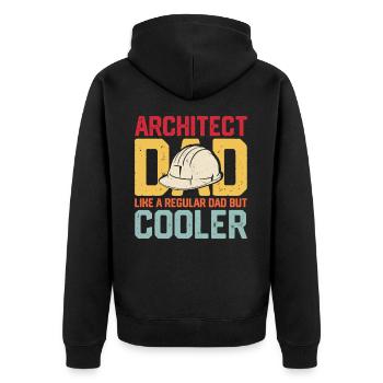 Architekt - Unisex Premium Bio Zip Hoodie - Schwarz - Hinten - Nico (187cm)