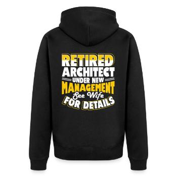 architect - Unisex Premium Organic Zip Hoodie - black - Back - Nico (187cm)